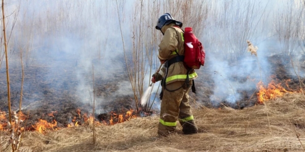 9 мая пожарные семь раз выезжали на тушение травы