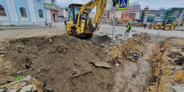 Продолжается реконструкция проспекта Ленина в Якутске