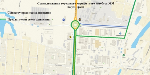 Изменена схема движения автобусного маршрута №35