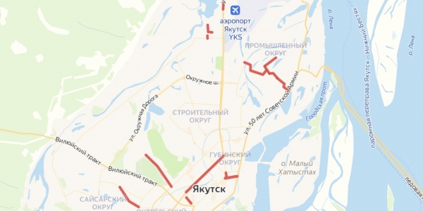 Создана карта ремонта дорог города Якутска