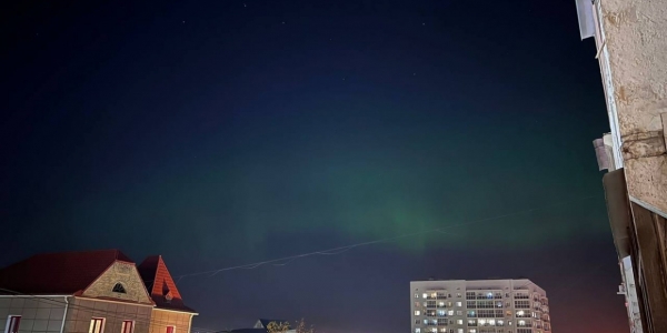 Небо над Якутском осветило северное сияние