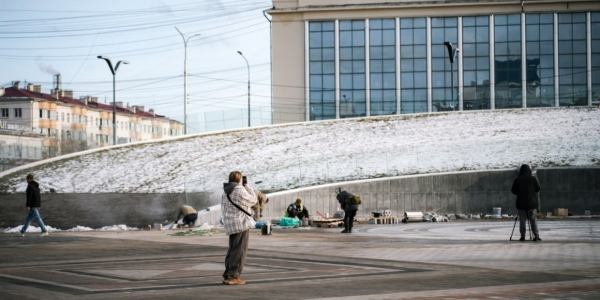 Площадь Ленина в Якутске предстала в новом свете