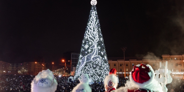 В Якутске зажгли новогоднюю елку