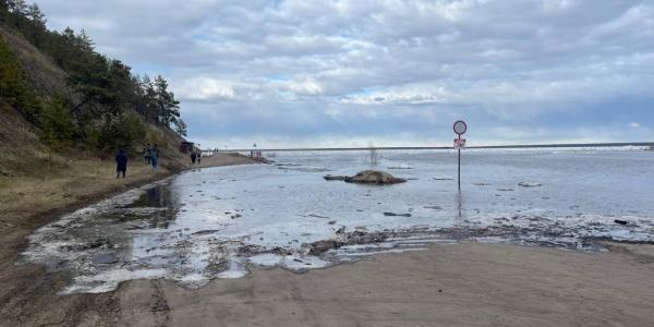 Ледовая обстановка на Лене у Якутска на утро понедельника