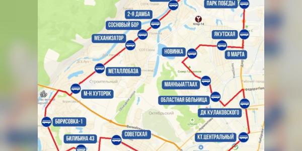 В Якутске автобус №12 начнет ходить по схеме маршрута №25