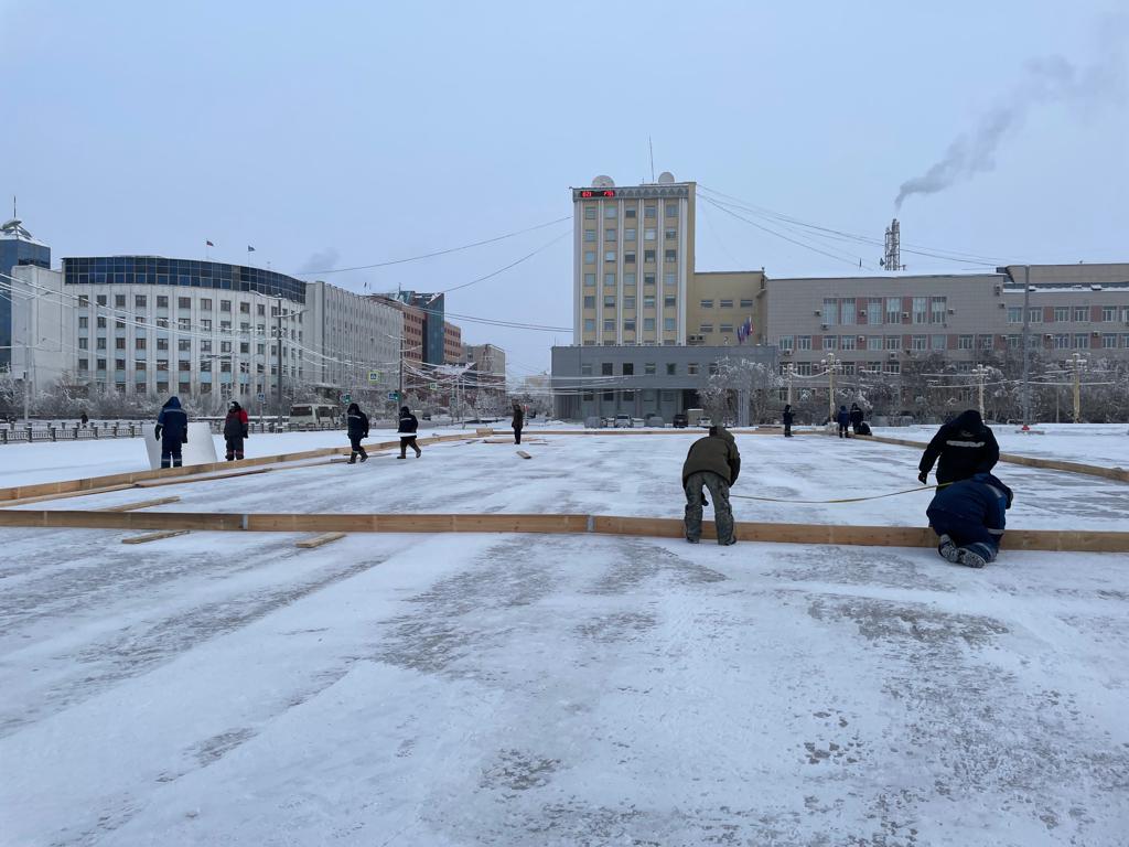 Городской каток откроется на площади Ленина в Якутске