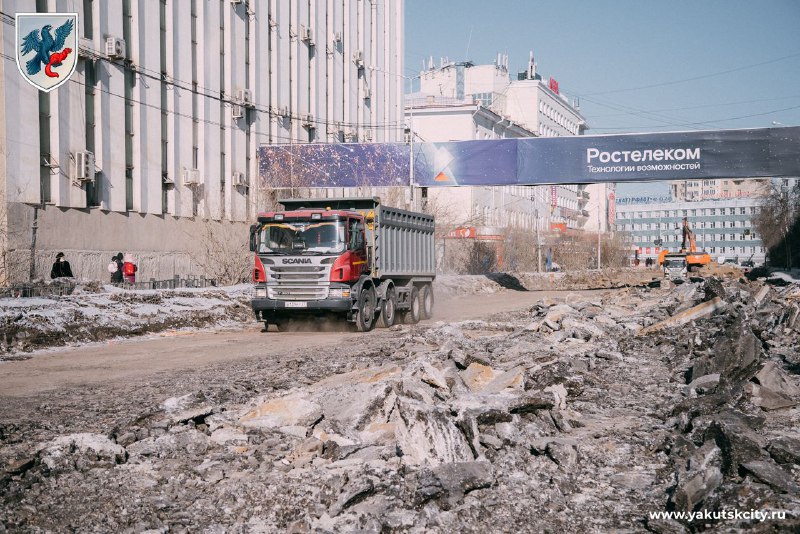 В мае завершатся земляные работы на проспекте Ленина в Якутске