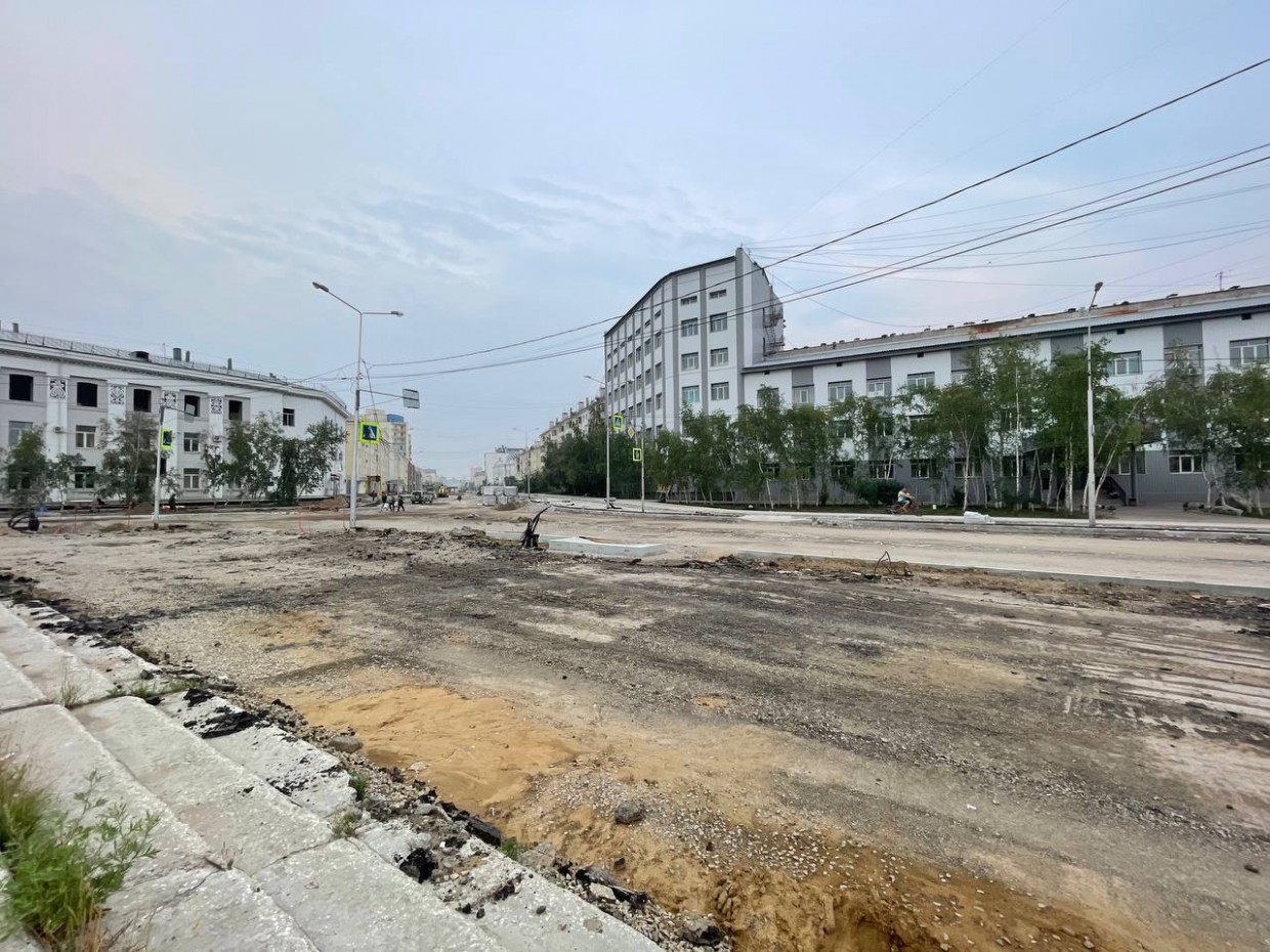 В начале августа начнется укладка асфальта на проспекте Ленина в Якутске