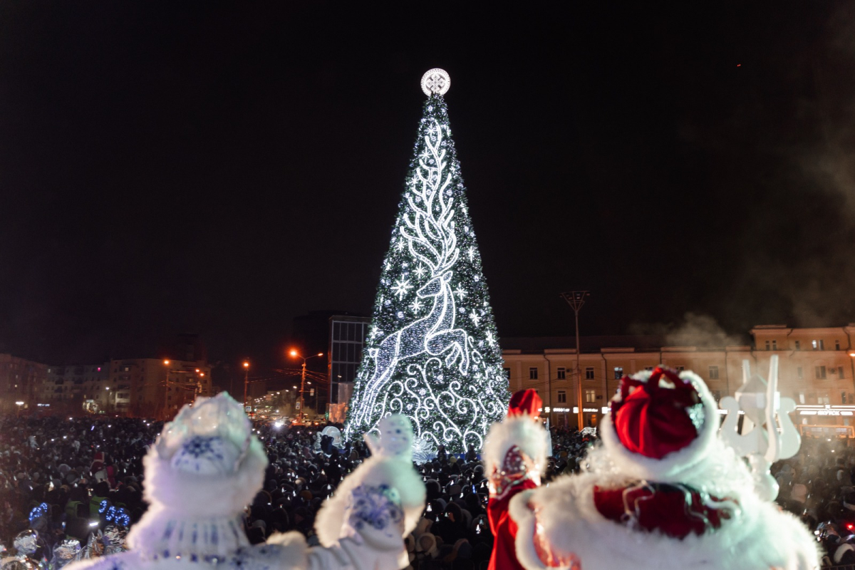 В Якутске зажгли новогоднюю елку