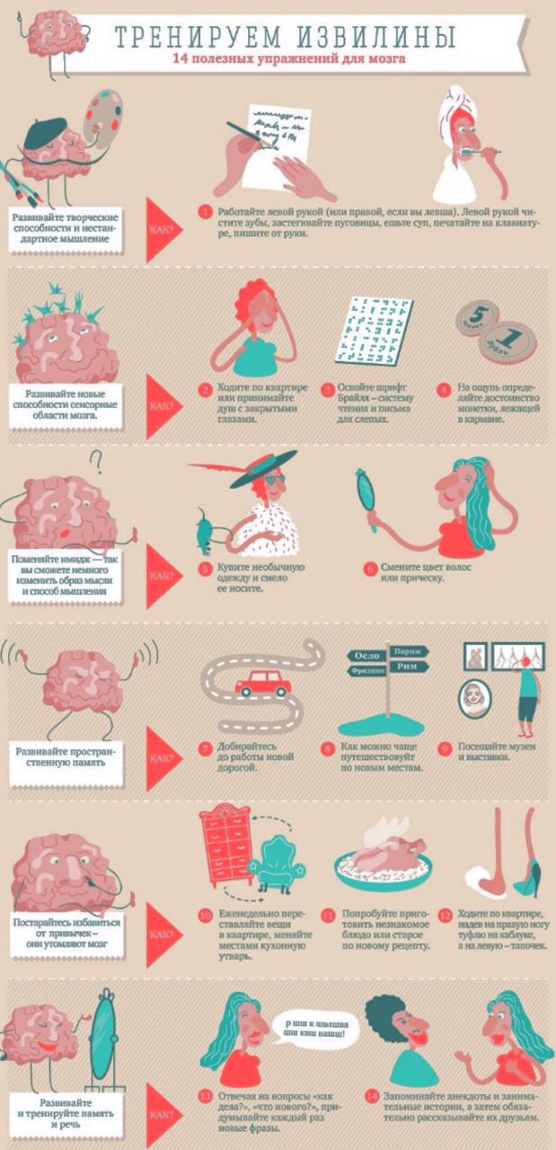 14 полезных упражнений для мозга
